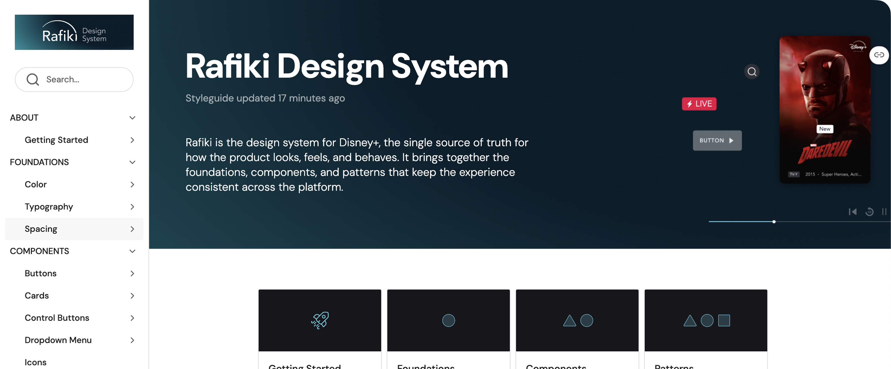 Rafiki documentation — Zeroheight component guidelines