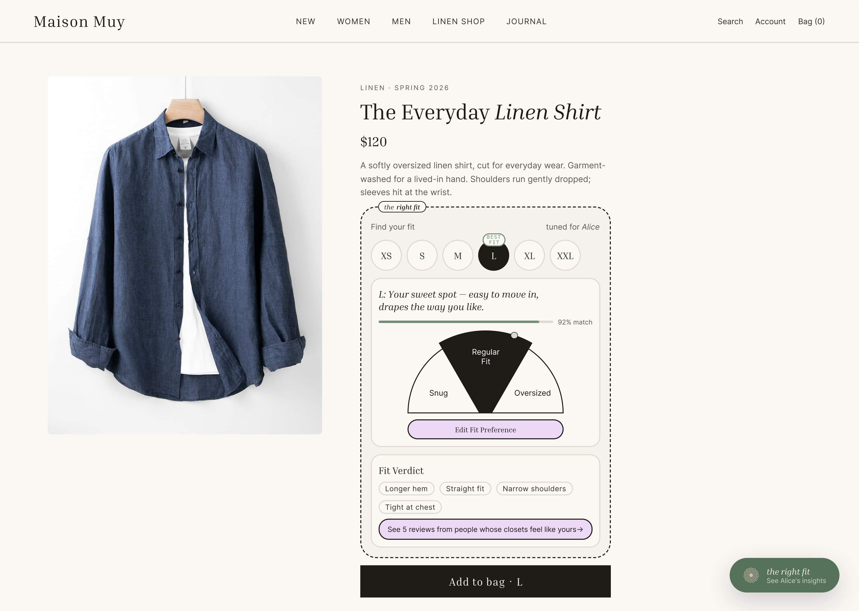 The Right Fit — size selection
